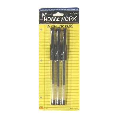 Bulk Buys Gel Pens - black ink - 3 pk - Case of 48