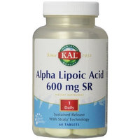 KAL Alpha Lipoic Acid SR Tablets, 600 mg, 60 Count