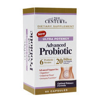21st Century Ultra Potency Advanced Probiotic 20 Billion Live Probiotic Cultures, Capsules, 60 caps