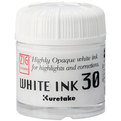 Zig Cartoonist Pen Ink 30ml, White, 2/pkg