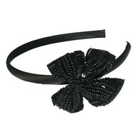 Smoothies Sequins Beaded Bow Headband-Black 01607