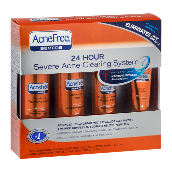 Acne Free 24 Hour Severe Acne 4 Piece Cleaning System