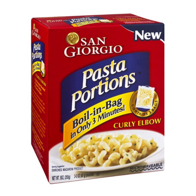 San Giorgio Pasta Portions Enriched Macaroni Product Curly Elbow - 3 CT