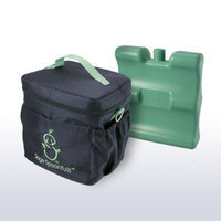On The Go Sage Spoonfuls Baby Food Insulated On-the-Go Cooler Bag with Freezer Pack BPA Free - Black/Green