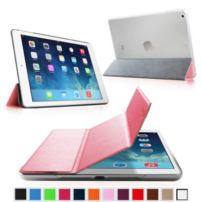 Fintie Semi Transparent Hard Shell Case Cover for iPad Mini 2 (2013 Edition) and Mini (2012 Edition), Pink/Frost