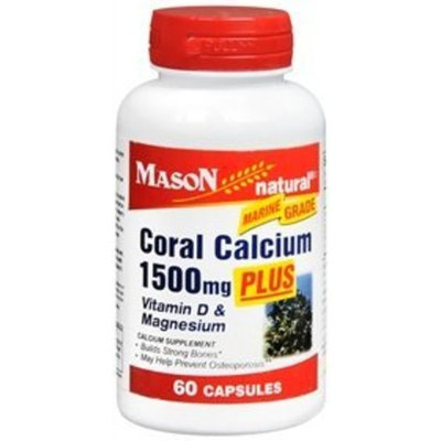 Coral Calcium 1500 Mg Capsules For Bone Strength, By Mason Vitamins, 60 Ea
