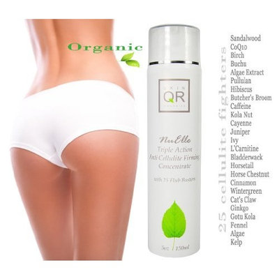 Skin QR Organics NuElle Triple Action Anti Cellulite Concentrate, with Caffeine, L'Carnitine, CoQ10, Algae+