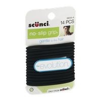 Scunci The Evolution No Slip Grip Gel Hair Ties Black - 14 CT
