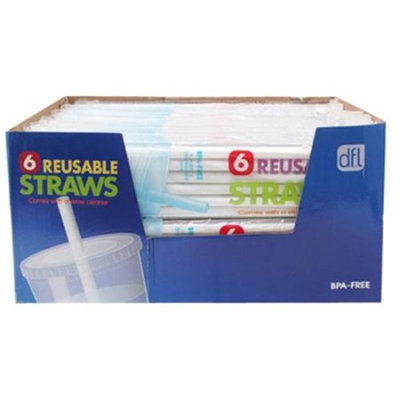 Hoan 5100761 Replacement Reusable Plastic Straw - 6 Count