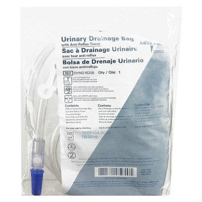 Medline Urinary Drainage Bag with Anti-Reflux Tower, 1 ea