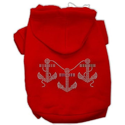 Mirage Dog Supplies Rhinestone Anchors Hoodies Red S (10)