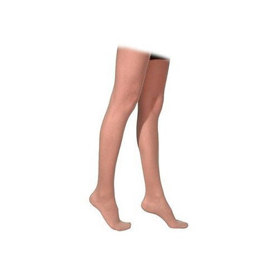 Sigvaris 770 Truly Transparent 30-40 mmHg Women's Closed Toe Thigh High Sock Size: Large Long, Color: Black Mist 14