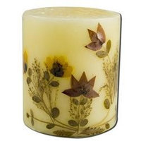 Auroshikha Candles & Incense 3 in Pillar (2-3/4 in x 3 in) Flower Candles Cinnamon Auroshikha Candles & Incen