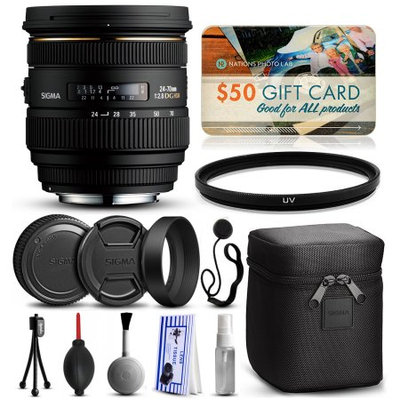 47th Street Photo Sigma 24-70mm F2.8 IF EX DG HSM Lens for Pentax (571109) with Starter Accessories Package includes UV Ultraviolet Filter + Deluxe Cleaning Kit + Air Dust Blower + Cap Keeper + $50 Prints Gift Card