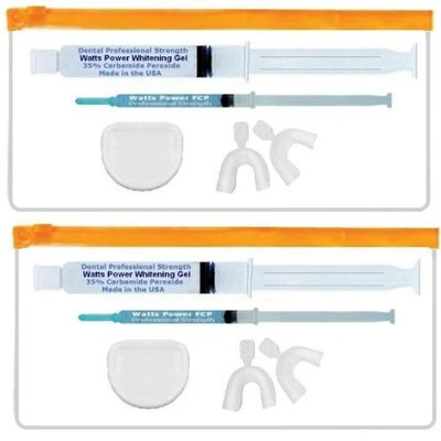 Direct 2u Wholesale LLC 2 - 35% Tooth Whitening Kits Complete with Trays & Aftercare Gels / 20ml Optimized Formula By Watts Power White