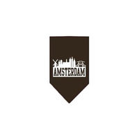Ahi Amsterdam Skyline Screen Print Bandana Cocoa Small