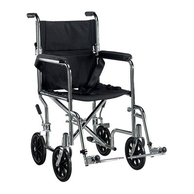 Drive Medical TR19 Go Cart Light Weight Transport Wheelchair with Swing-away Footrest Steel
