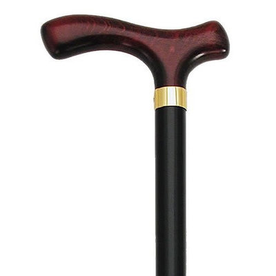 Harvy Men Fritz Cane Black Maple Shaft, Burgundy Handle -Affordable Gift! Item #DHAR-9764400