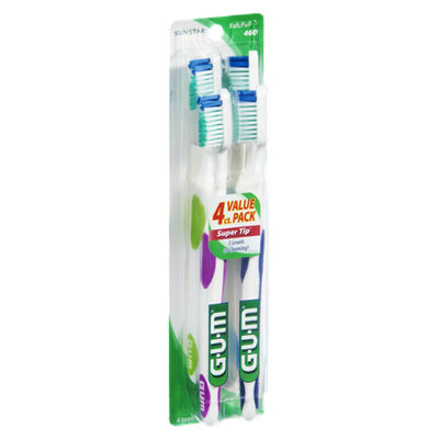 GUM Super Tip Soft/Full Toothbrushes - 4 CT