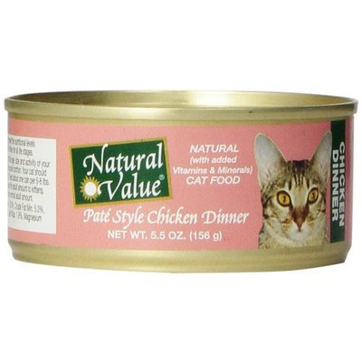 Natural Value Pate Style Chicken Dinner Cat Food, 5.5 Ounce Cans (Pack of 24)