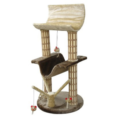 Cat Life Cat-Life Multi-Level Lounger with Play Tree & Bamboo Posts from Penn-