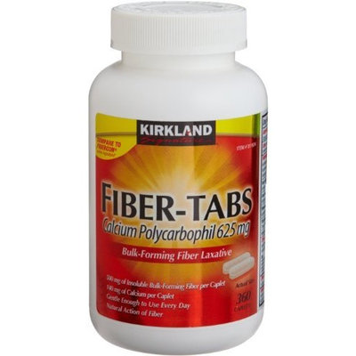 Kirkland Signature Fiber-Tabs Calcium Polycarbophil 625 MG, 360-Caplets