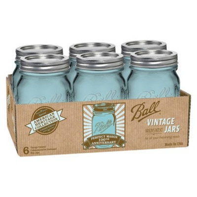 Ball Heritage Collection 1 Pint (16 oz.) Mason Jar - Set of 6 - Blue
