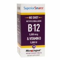 Superior Source No Shot B-12 5000 mcg & Vitamin D 5000 IU - 100 Instant Dissolve Tablets