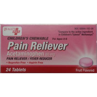 Quality Plus Children's Acetaminophen, Chewable, Fruit Flavored, 24ct, Compare to Children's Tylenol