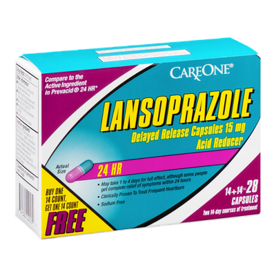 CareOne Lansoprazole Acid Reducer Delayed Release Capsules 15 mg - 28 CT