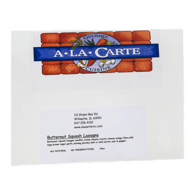 A La Carte Gourmet Cuisine Butternut Squash Lasagna