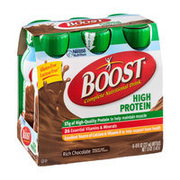 Boost High Protein Rich Chocolate Protein Shake, Gluten Free, Lactose Free, 48 FL OZ (Pack of 4)
