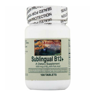 FoodScience of Vermont Sublingual B12 Cherry 100 Tablets