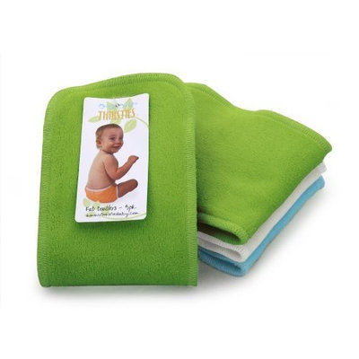 Thirsties 3 Pack Boys Fab Doublers Soft Cotton Velour, Ocean Blue/Meadow/White, Large