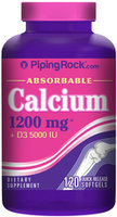 Piping Rock Calcium 1,200mg Plus D 5,000 IU 120 Softgels