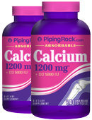 Piping Rock Calcium 1,200mg Plus D 1,000 IU Softgels 2 Bottles x 240 Softgels