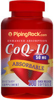 Piping Rock CoQ10 50mg 200 Capsules