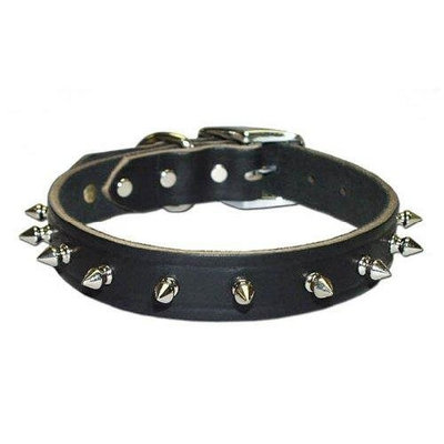 Leather Brothers 100LK-BU26 1 x 26-Inch Regular Spiked Latigo Leather Dog Collar, X-Large, Burgundy