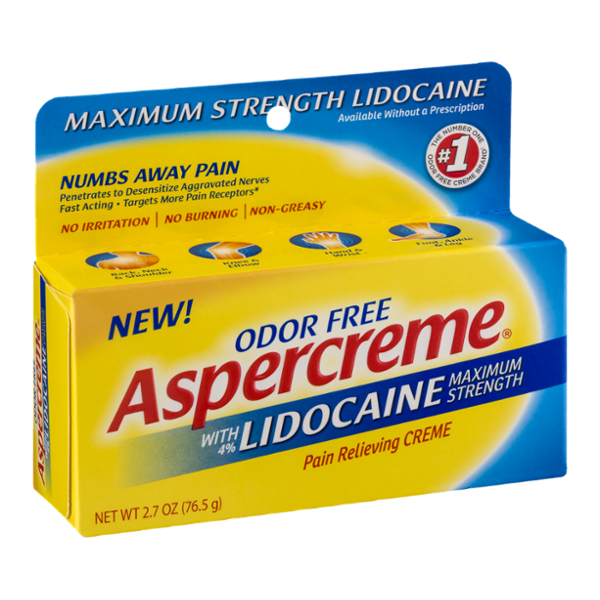 Aspercreme with Lidocaine Pain Relieving Creme Maximum Strength