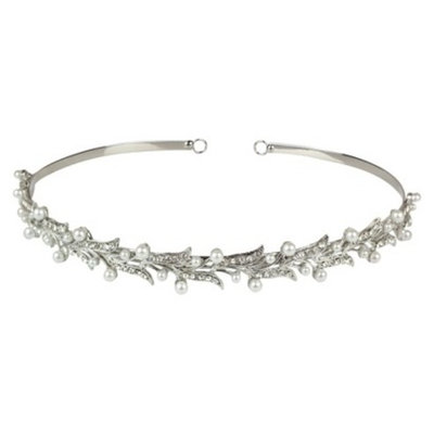 Social Gallery by Roman White Pearls and Crystals Headband - Clear