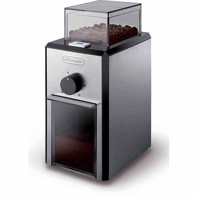 DeLonghi Stainless Steel Burr Coffee Grinder with Grind Selector and Quantity Control