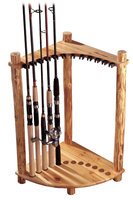 Rush Creek Corner Log 12 Fishing Rod Rack