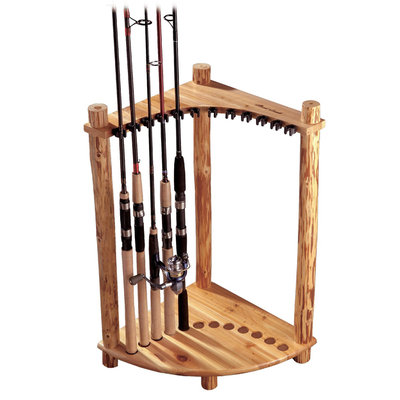 Rush Creek Corner Log 12 Fishing Rod Rack