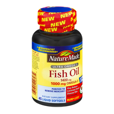 Nature Made Fish Oil Ultra Omega-3 1400mg Dietary Supplement Liquid Softgels - 45 CT