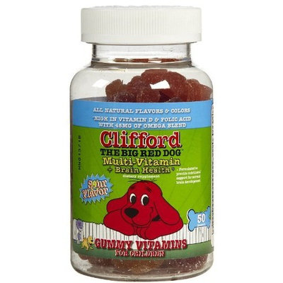 Clifford The Big Red Dog Multi Vitamin + Brain Health Omega Gummies, Sour Flavor, 50 ct