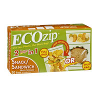 EcoZip 2 Bags in 1 Snack/Sandwich Multi-Storage Bags - 30 CT