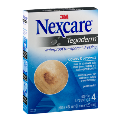 Nexcare Tegaderm Waterproof Transparent Dressing - 4 CT