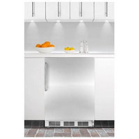 SUMMIT ADA compliant built-in undercounter all-refrigerator with stainless steel door and towel bar handle