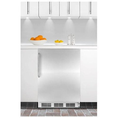 SUMMIT ADA compliant built-in undercounter all-refrigerator with stainless steel door and towel bar handle