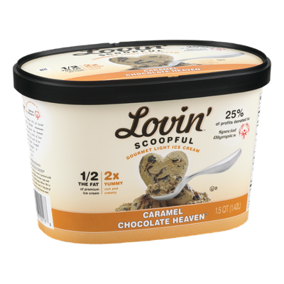 Lovin' Scoopful Gourmet Light Ice Cream Caramel Chocolate Heaven